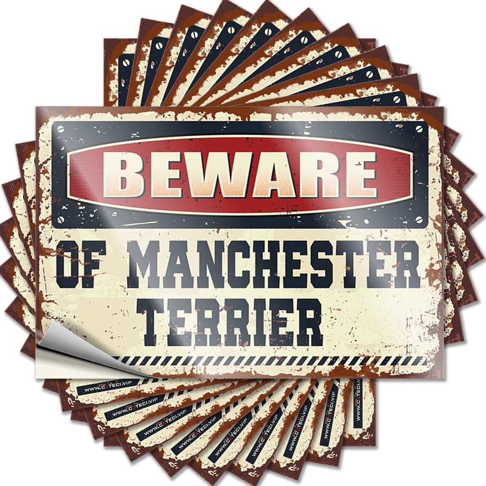 Beware of Manchester Terrier Back Yard Decorations Winter - Sticker Hat Waterproof Decal(12X18CM)