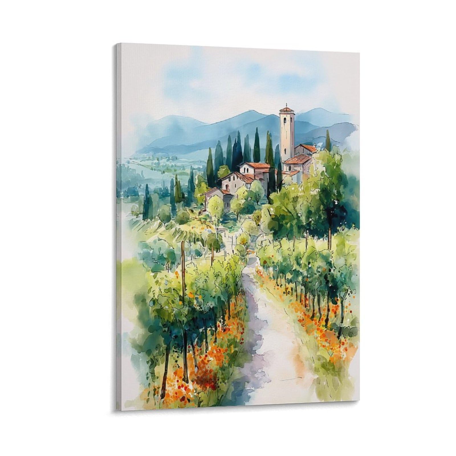 XWYMXZ Napa Valley Vineyard Watercolor 20x30inch(50x75cm) Vintage Travel Poster Watercolor Canvas Art