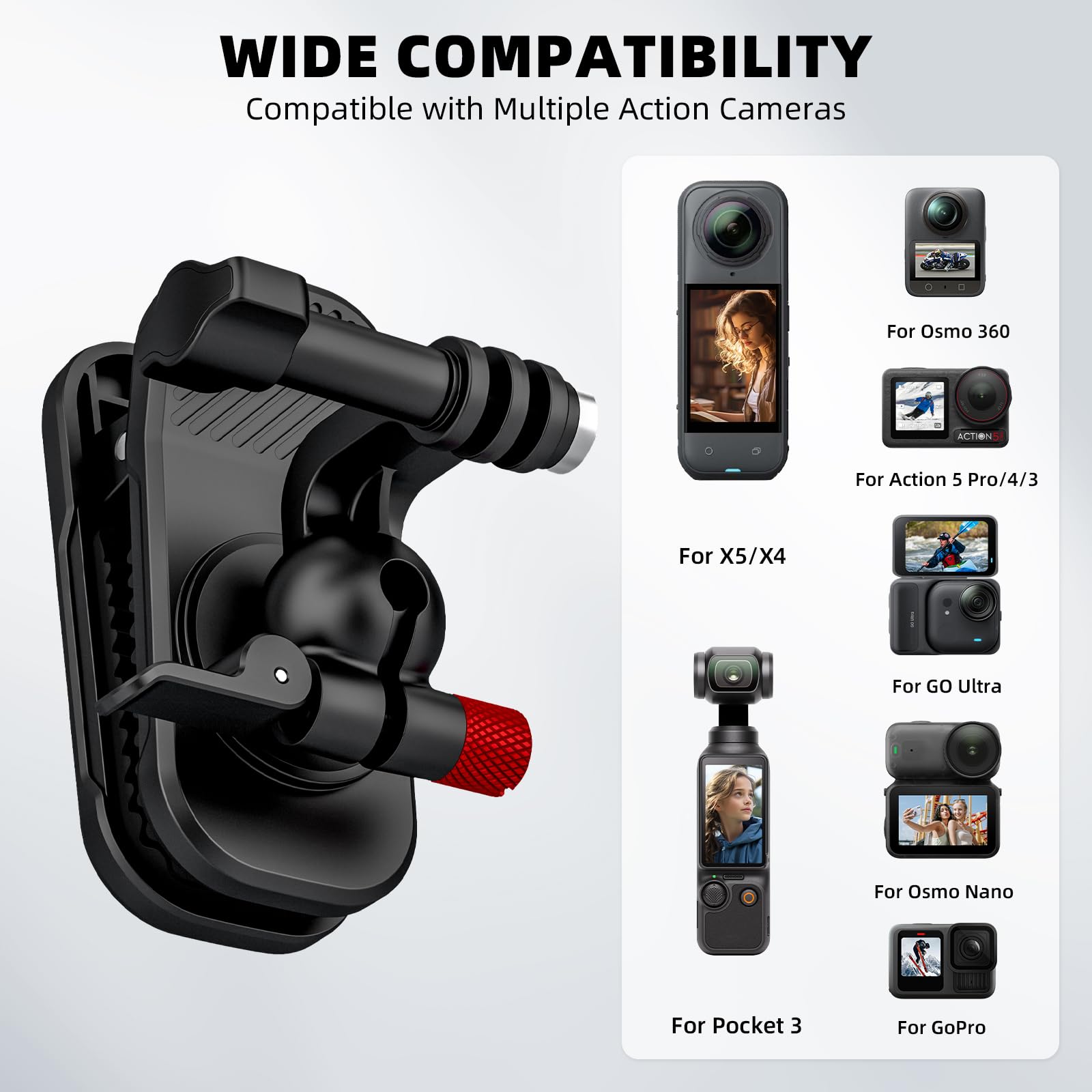 Amazon | DJI Osmo Action 5 Pro/6/4/3用磁気バックパッククリップ