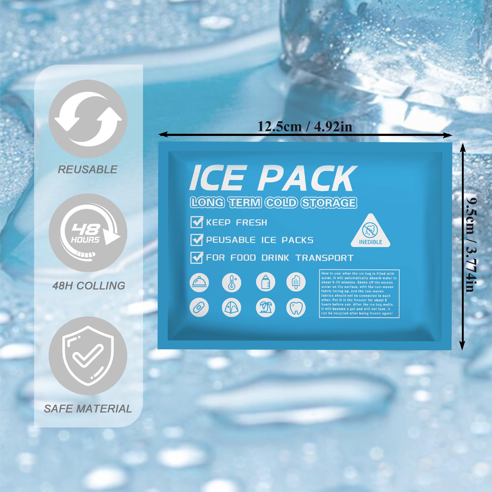 Snapklik.com : 50PCS Ice Packs For Coolers Shipping Lunch Box Cold ...