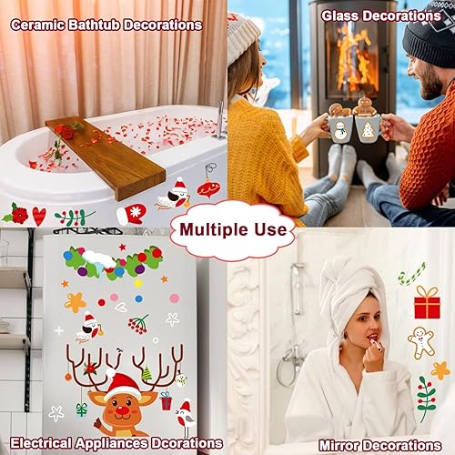 Miniatura 5 de Leesgel Calcomanías de Navidad para ventana, decoración de ventana de Navidad, decoración de ventana de Navidad, decoraciones de Navidad para