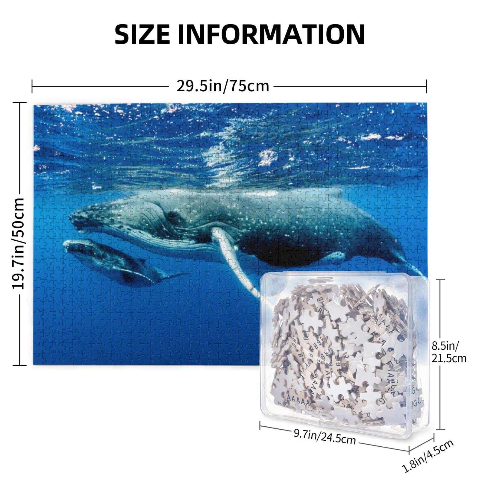 Amazon.co.jp: 鯨の親子 1000ピース ジグソーパズル 木製 絵のパズル