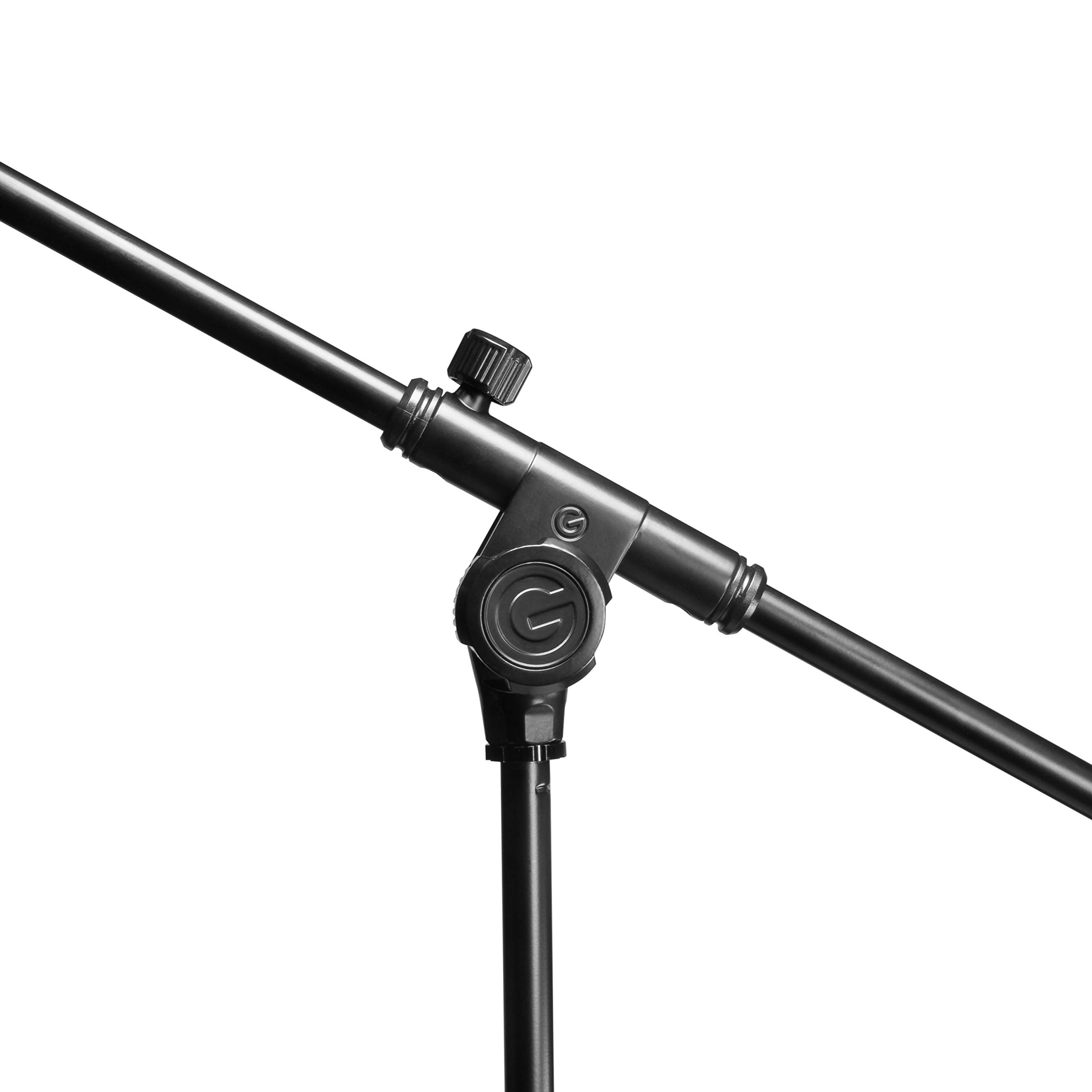 Gravity TMS 4321 B - Touring Mikrofonstativ mit Standard Galgen, Große, griffige Spannmuffe zur Höhenverstellung, schwarz