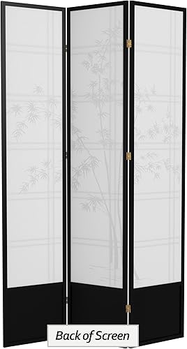 Miniatura 39 de Oriental Furniture - Pantalla Shoji para árbol de bambú de 7 pies de alto, color miel, 6 paneles Miel,Natural,Negro