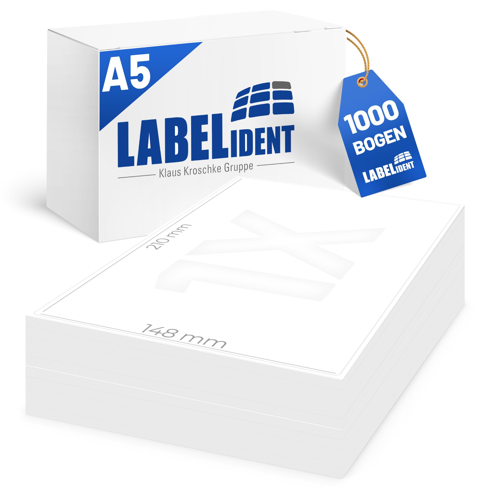 Labelident Étiquettes d'expédition A5 autocollantes 210 x 148 mm blanches 1 000 pièces papier pour DHL DPD Fedex GLS Hermes