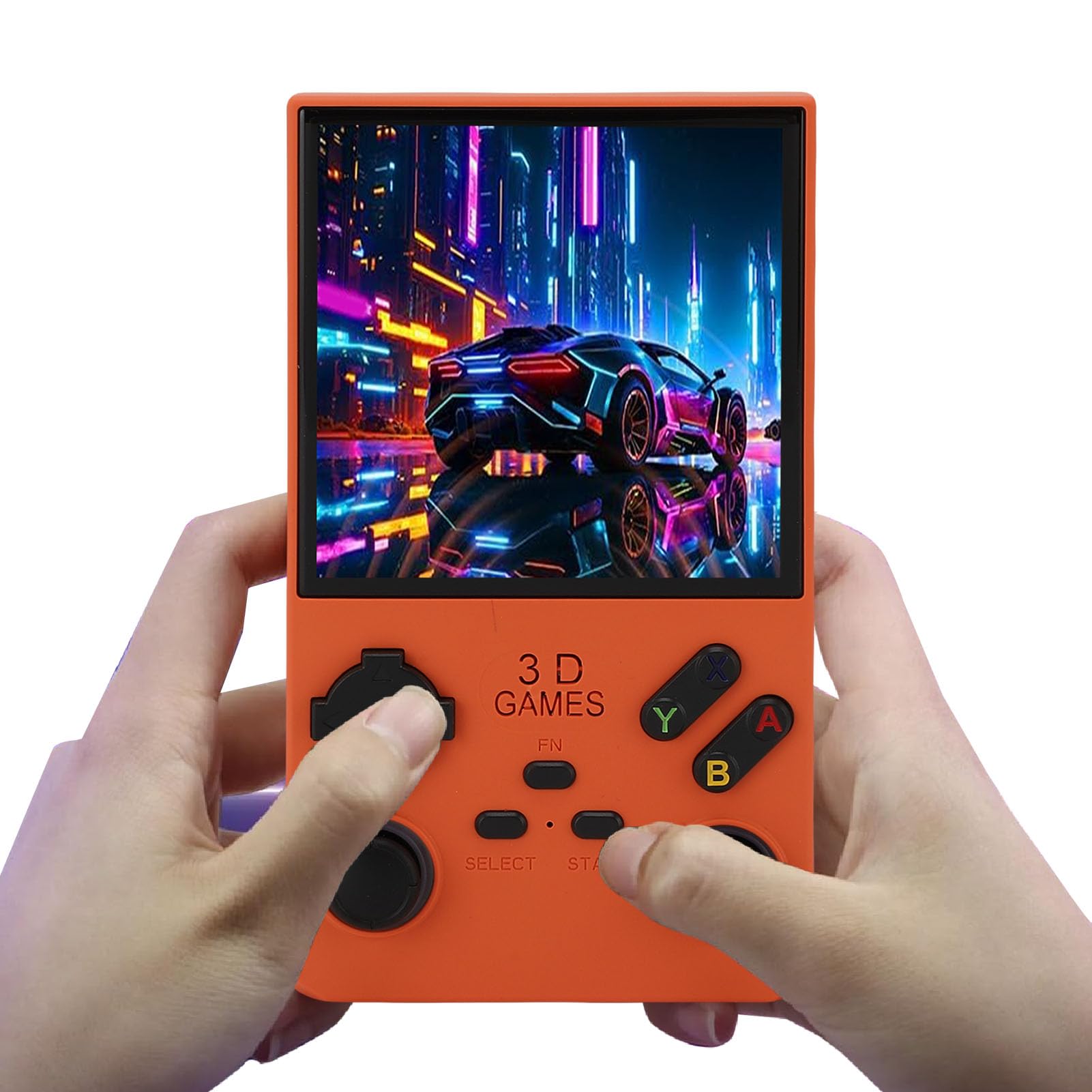 Goshyda Handheld -Spiel, Tragbare Retro -Gaming -Konsole mit RGB -Farben, die in 256 GB Speicherkarte 45 Emulatoren Eingebaut Sind, 4.0 Im HD -Bildschirm Video Player (ORANGE)
