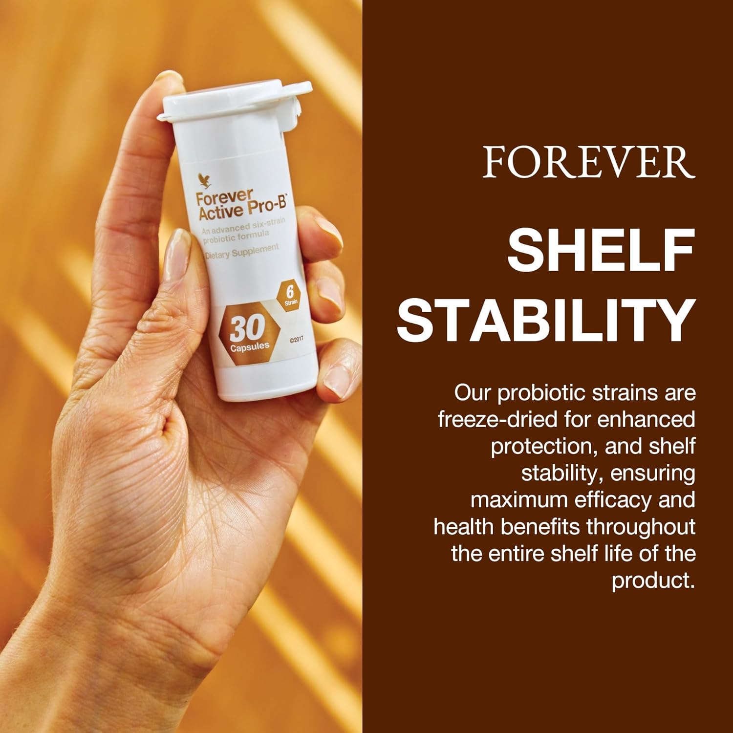 Forever Living - Active Pro-B - Advanced Probiotic with 8 Billion CFU and 6 Synergistic Strains - Soy and Gluten-Free - 30 Capsules