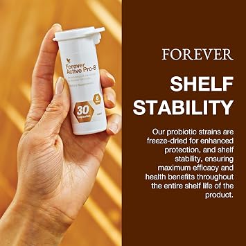 Forever Living - Active Pro-B - Advanced Probiotic with 8 Billion CFU and 6 Synergistic Strains - Soy and Gluten-Free - 30 Capsules