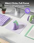 seenda Ergonomic Mouse Wireless, MOU-302 Bluetooth Vertical Mouse Rechargeable, Volume Knob, Quiet Mice with 1000/1600/2400 DPI, 3 Multi-Device Connectivity for Computer/PC/Laptop/Mac, Purple