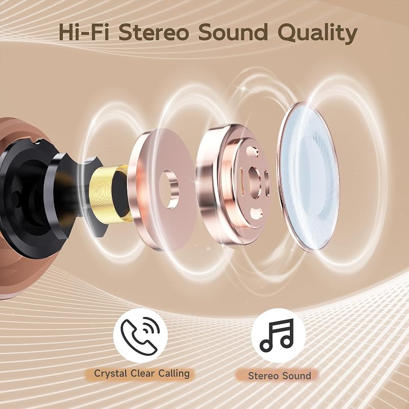 Wireless Ear buds Bluetooth Earbuds Wireless Charging Case Waterproof Headphones Built in Microphone Stereo Bass 64H Playback LED Power Display for iPhone Android Phones Computer Sports Gaming Workout image 3