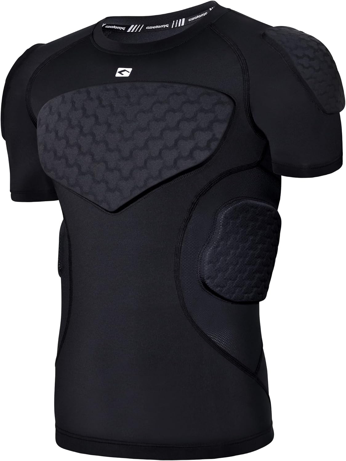 COOLOMG Youth Padded Compression Shirt Football Rib Protector Undershirt Rugby Shoulder Chest Back Protection