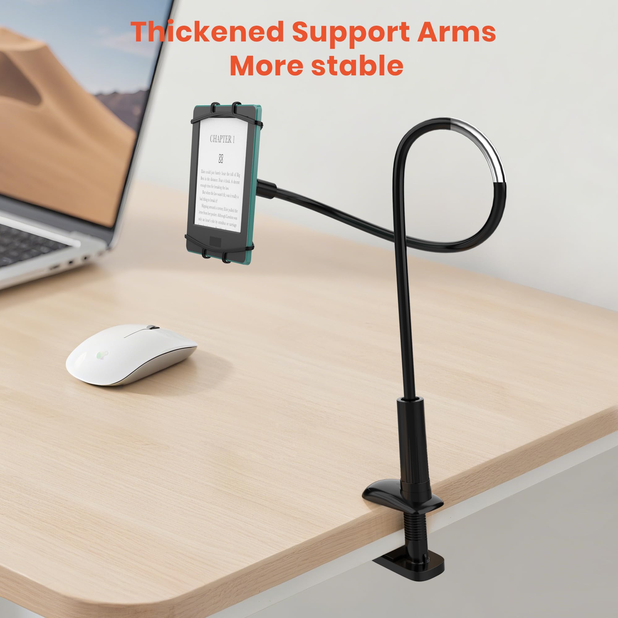 Supporto per Kindle a collo d'oca per leggere a letto