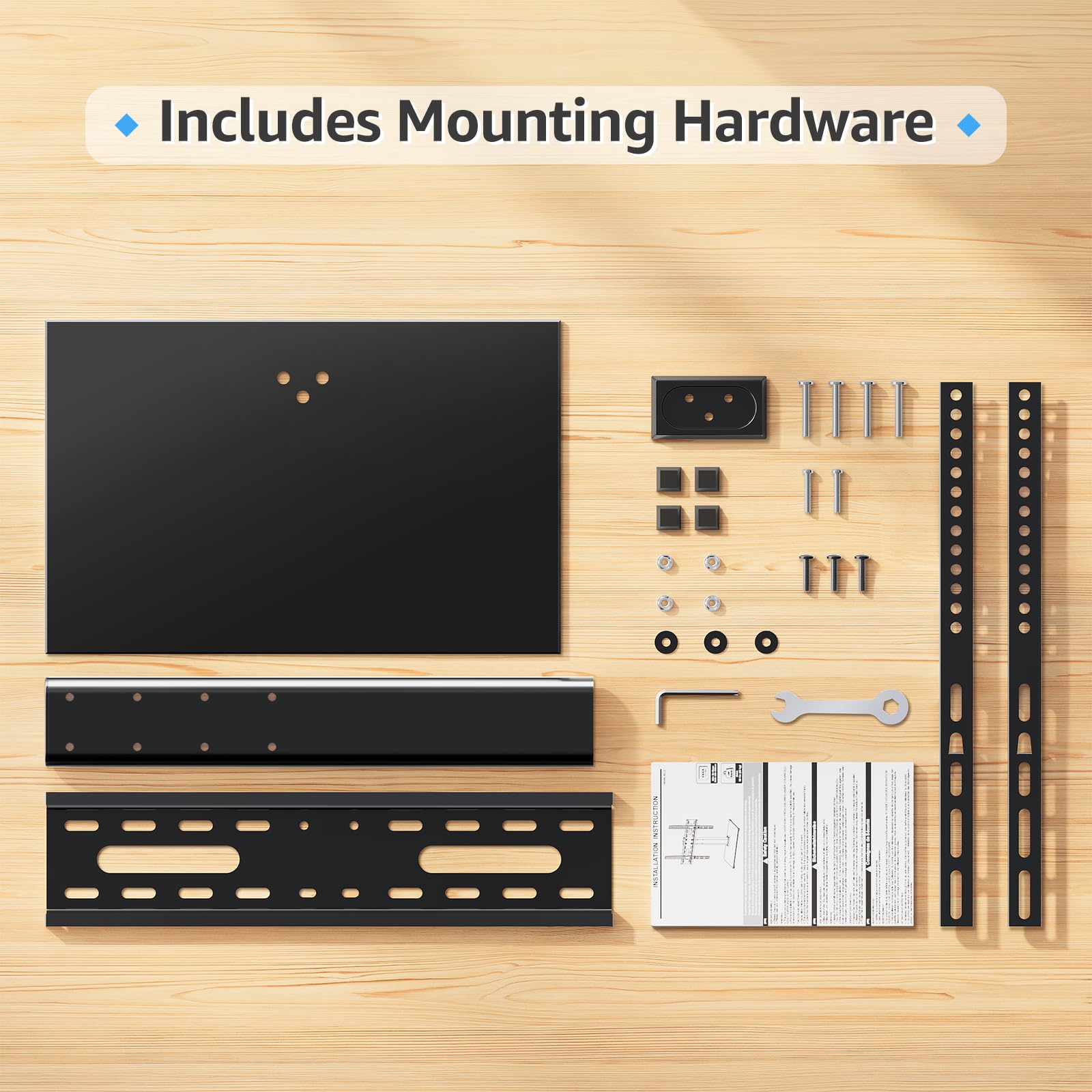 MONTUP Universal TV Stand for 24–60 Inch TV, Height Adjustable Table Top TV Stand Up to 40KG, Pedestal with Bracket Max VESA 400x400mm, EU1335 — view 8