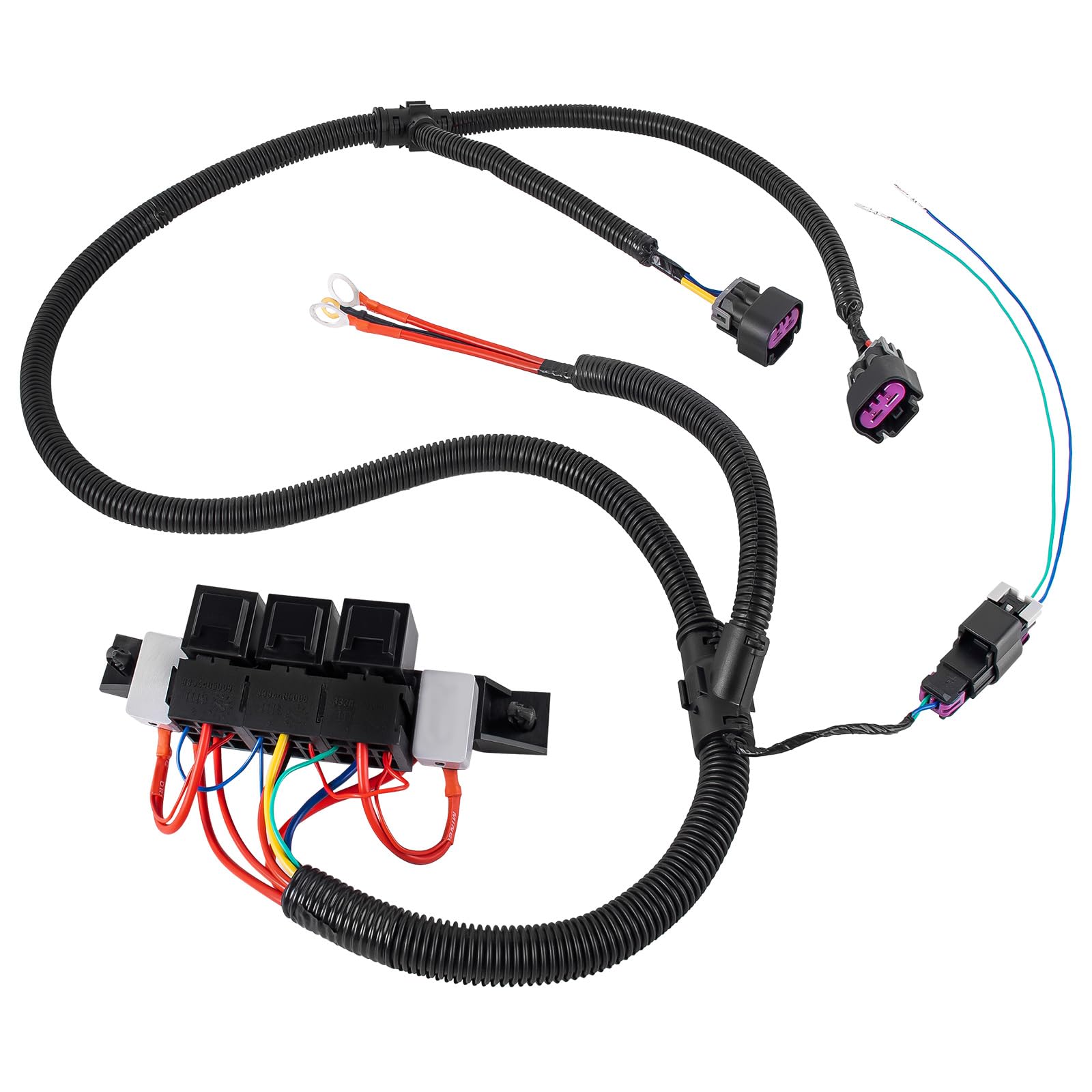 67400923 Dual Speed Electric Fan Control Wiring Harness Kit,for Chevy Harness Silverado Sierra Tahoe Yukon Chevy,Sierra Yukon Electric Fan Wire Harness,Replace 674-00923