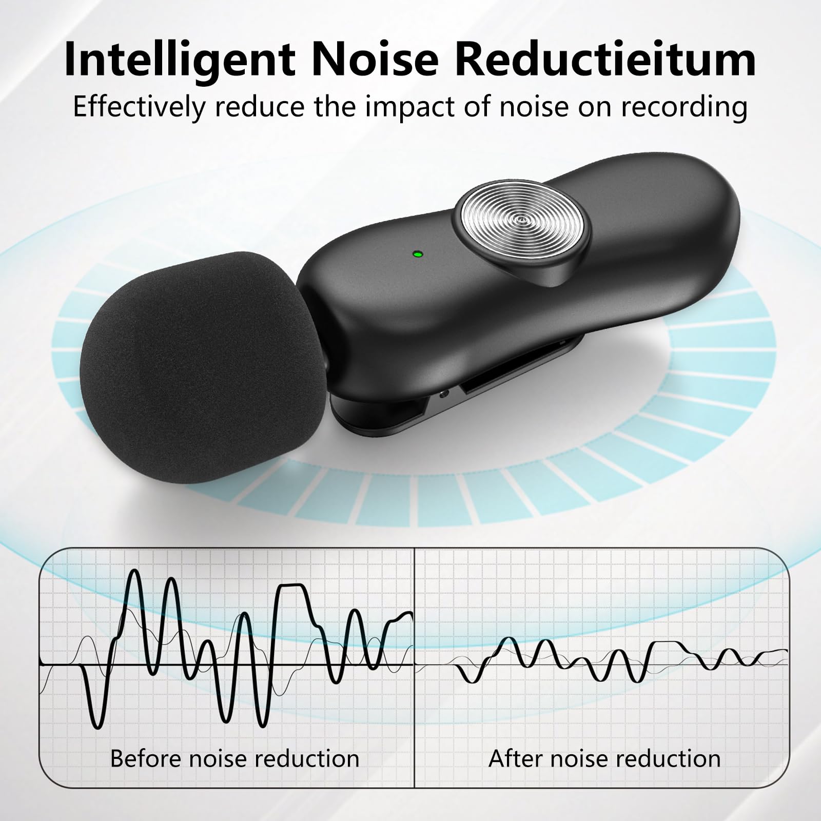 Microfono Lavalier Wireless EVARY - 2.4GHz, Per IPhone/Android/Fotocamera, Per Video E Live - Foto 13
