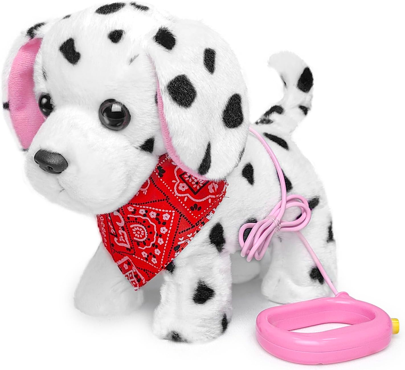 YH YUHUNG Interactive Dalmatian Walking Dog Toy with Leash Remote Dog Toy for Kids, Plush Puppy That Walks, Barks & Wags, Electrnoic Pets Soft Interactive Stuffed Animal, Battery Powered Puppy, 3+ Walking Dalmatian