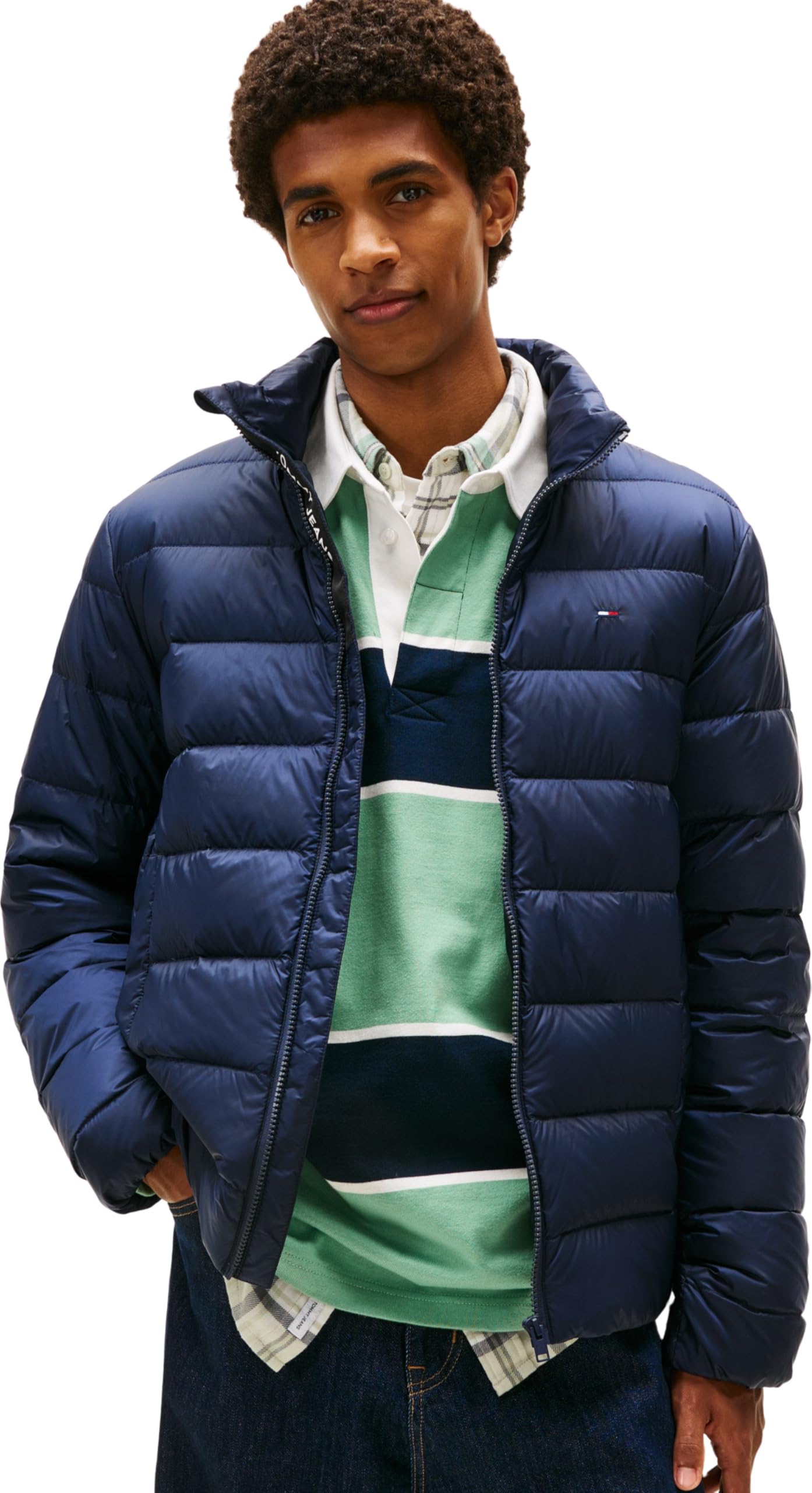 Tommy Hilfiger Men's Blue Winter Jackets, Xl, Stylish Puffer Jacket