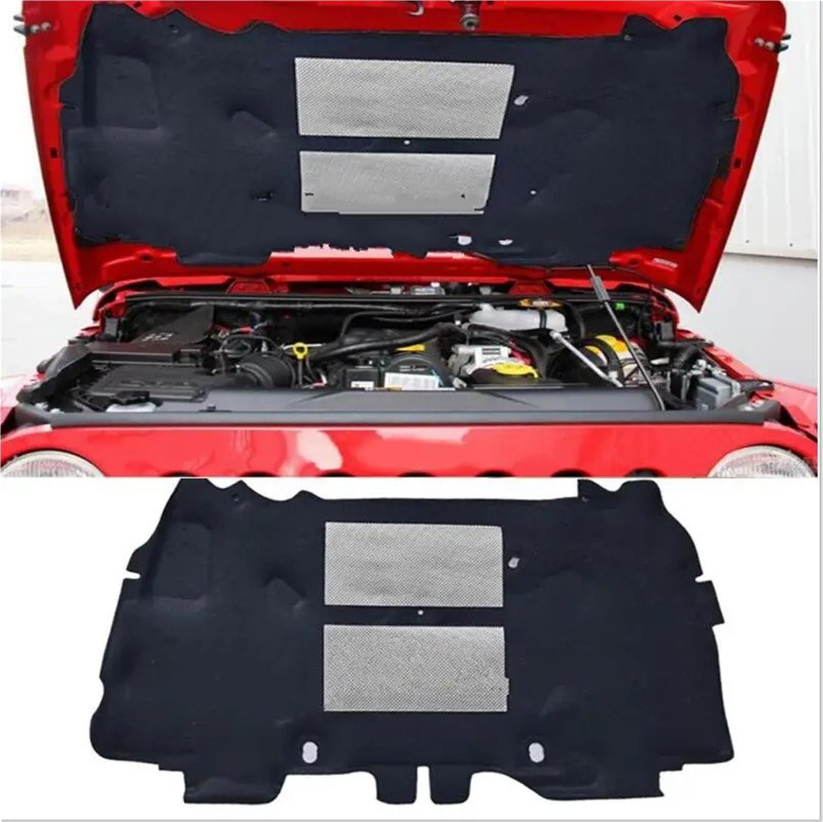 Per Jeep Per Wrangler 2006-2017 Auto Isolamento Termico Acustico Cotone Cofano Anteriore Motore Firewall Tappetino Copertura Antirumore Fonoassorbente