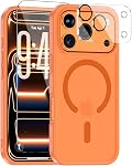 Pour téléphone 17 Cas, compatible avec MagSafe, Couverture mince magnétique, anti-jaune & Shockproof, protection complète de la caméra, comprend écran & Protecteurs de lentilles, boîtier de protection transparent