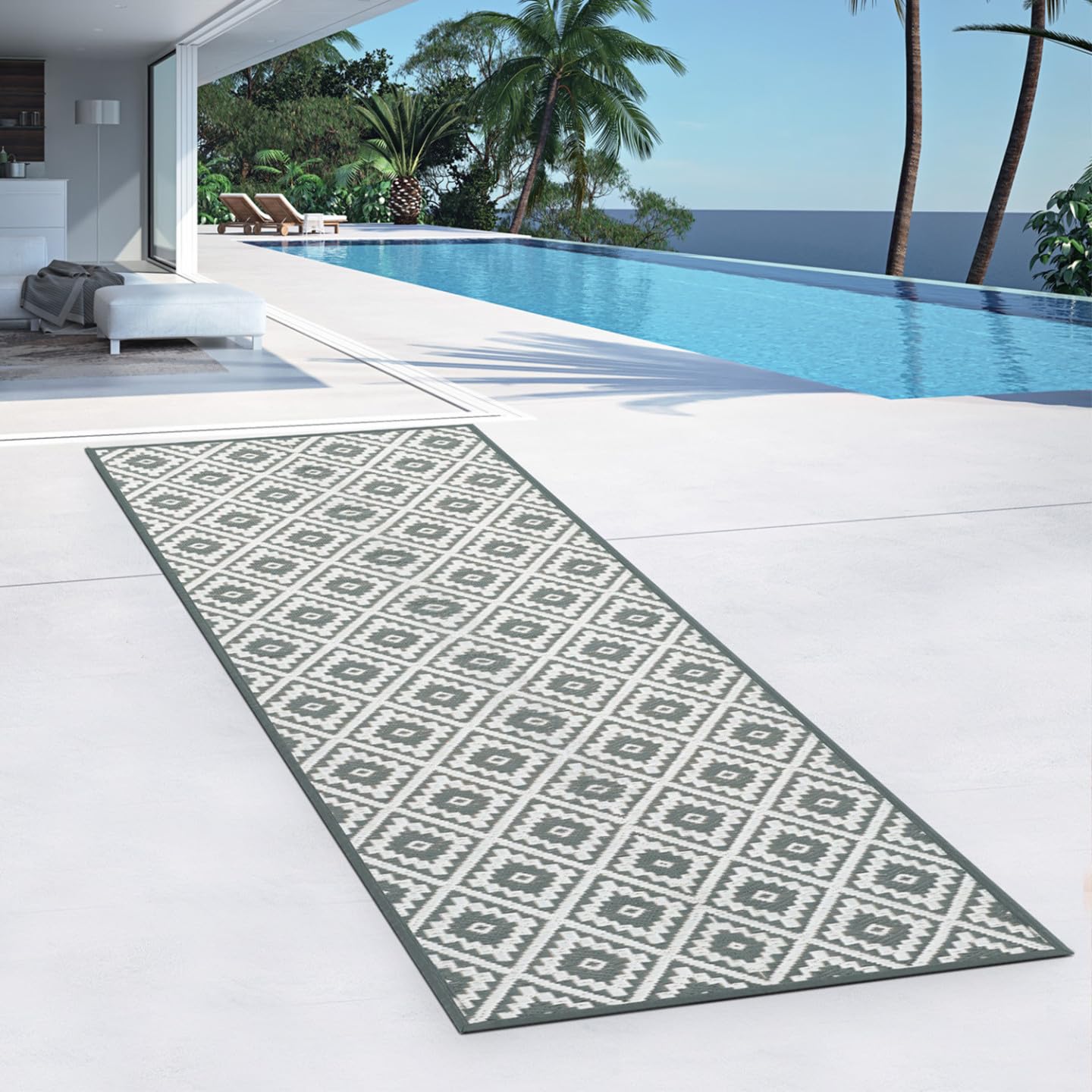 IDMarket - Tapis extérieur Bahamas Gris 80 x 250 CM