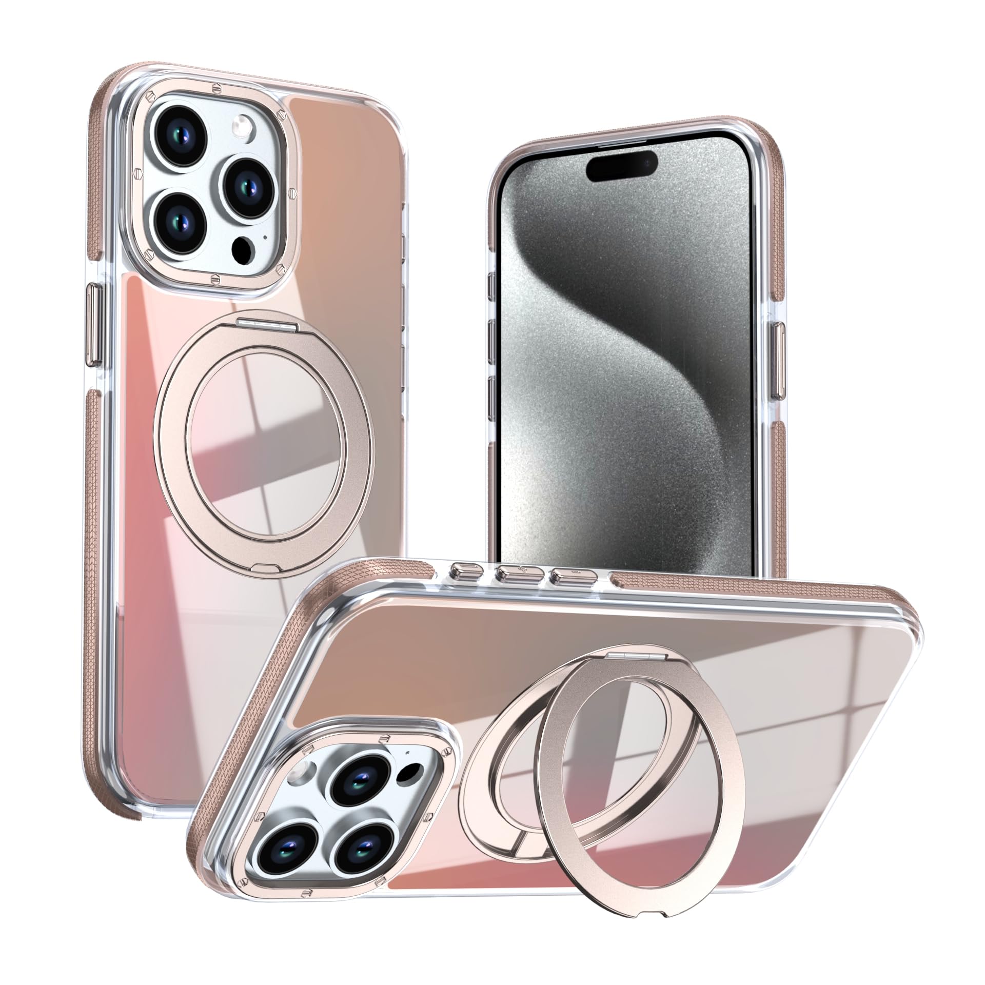 Photo 1 of BAISRKE Magnetic Ring Stand Case for iPhone 15 Pro