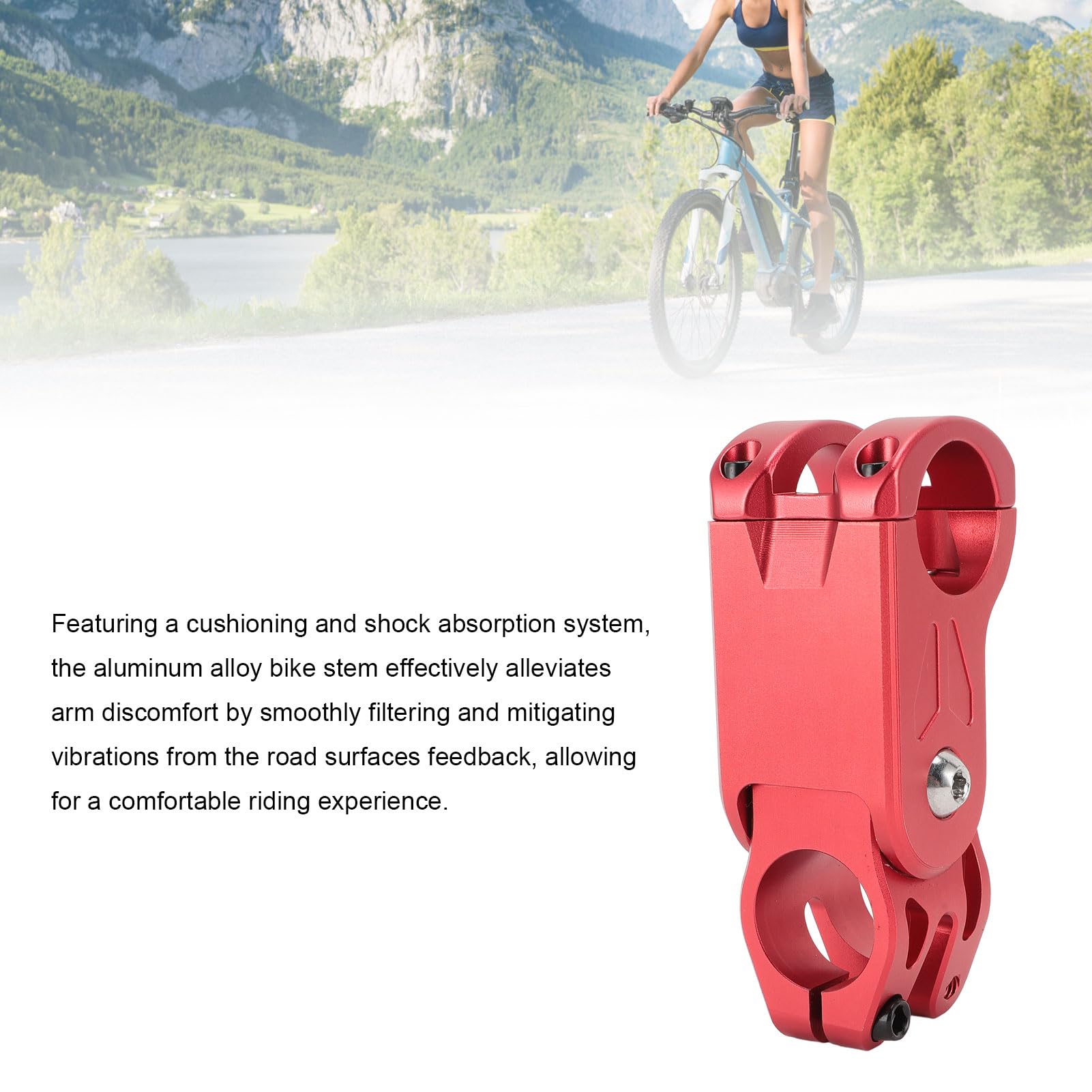 Wspornik Roweru ze Stopu Aluminium, CNC, Wspornik Roweru z Przednim Widelcem 28,6, Skok Amortyzatora 22 Mm do Roweru Górskiego Szosowego (czerwony)