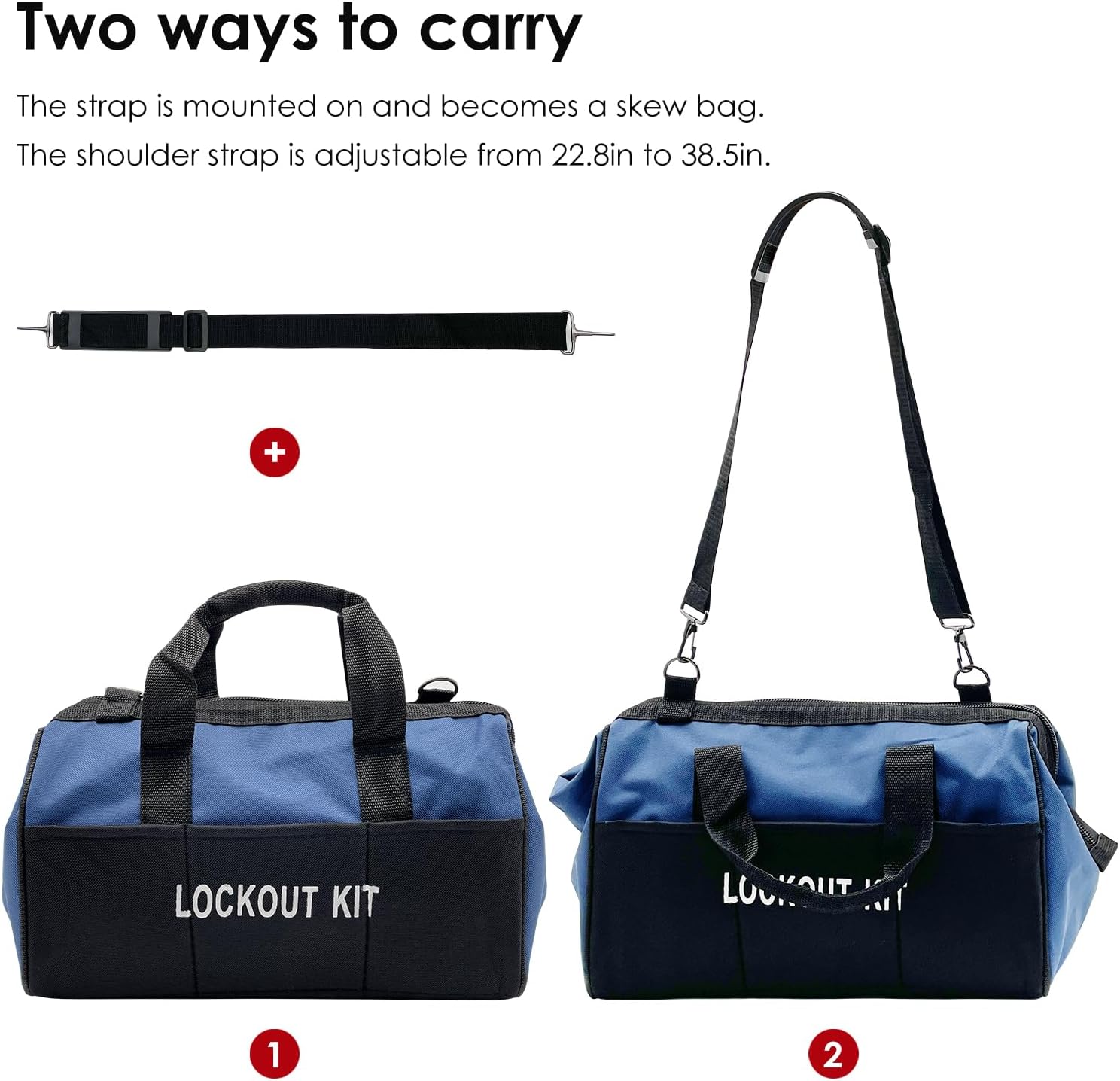 JOJOMARK Lockout Tagout Kit - Clamp-On Circuit Breaker Lockout, Group Lockout Hasps, Lockout Tag, Universal Multi- Pole Breaker with Pocket Bag (Blue Bag kit)