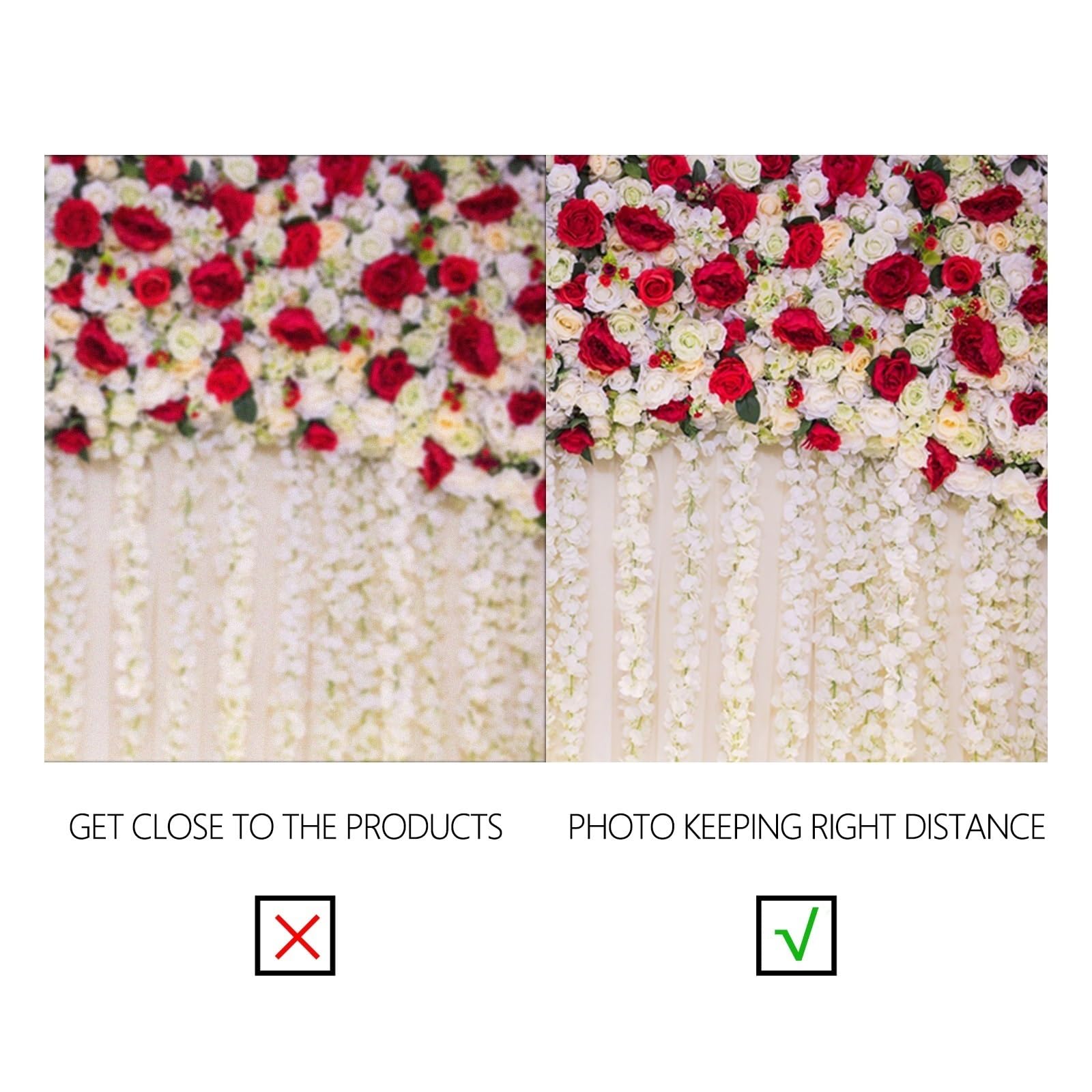 YongFoto 4,5x3m Vinyl Foto Hintergrund Hochzeitshintergrund Rosen Blumen Vorhang Schöne Blumenwand Fotografie Hintergrund Valentinstag Hochzeit Partydekoration Fotostudio Hintergründe Foto