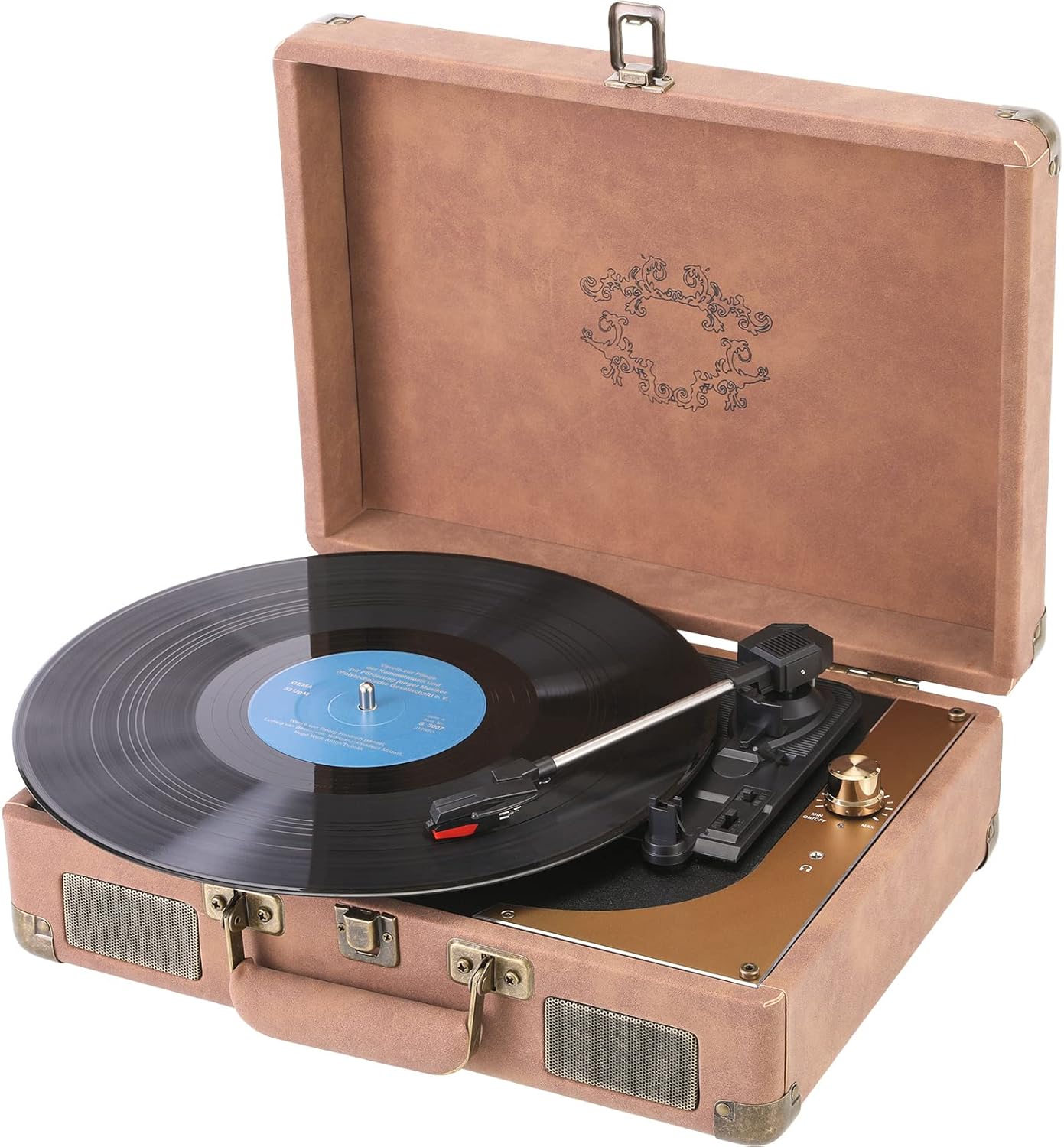 Vinyl Plattenspieler Mit Bluetooth - Retro Design Mit Wasserwellen-Effekt