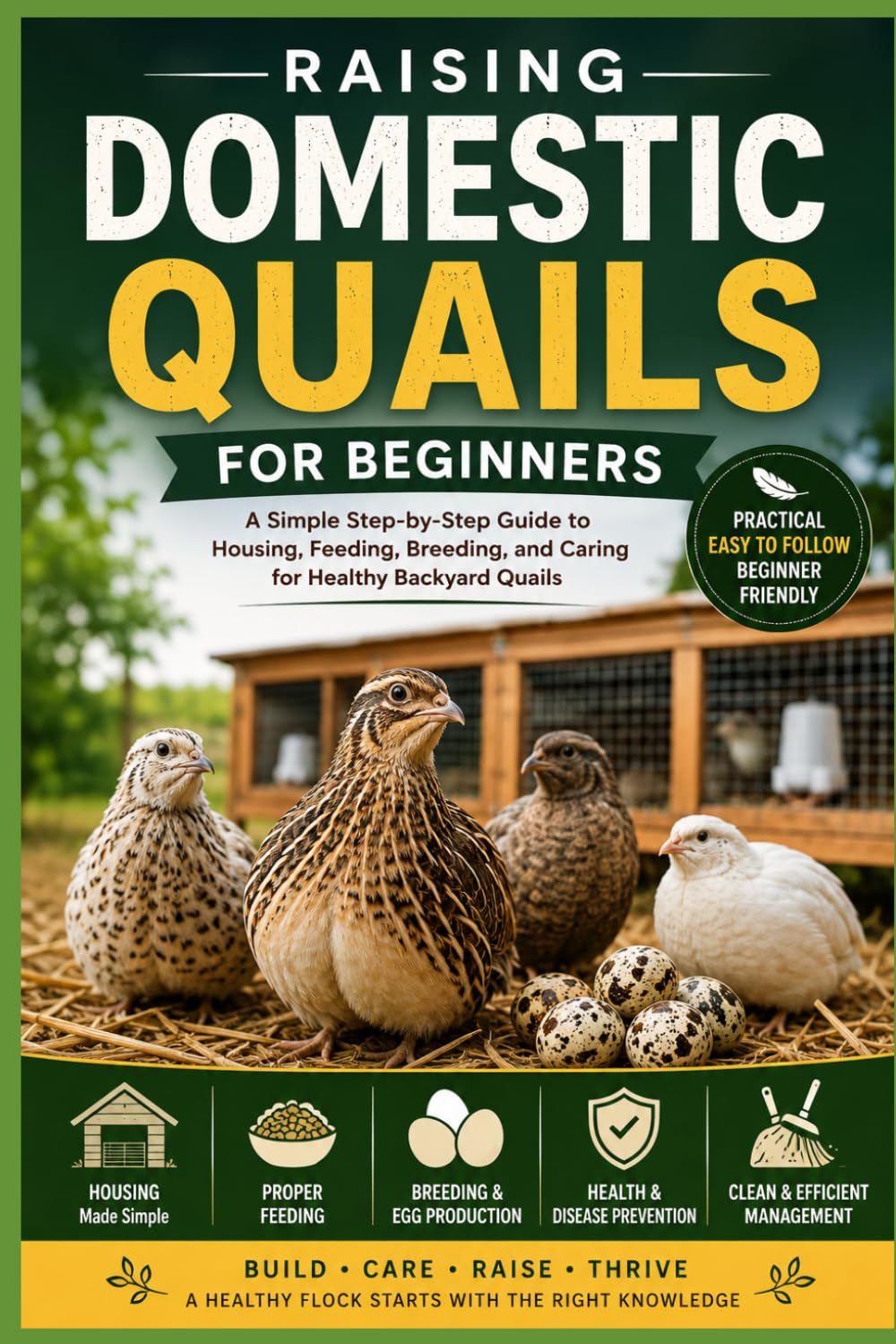 Raising Domestic Quails for Beginners: A Simple Step-by-Step Guide to Housing, Feeding, Breeding, and Caring for Healthy Backyard Quails