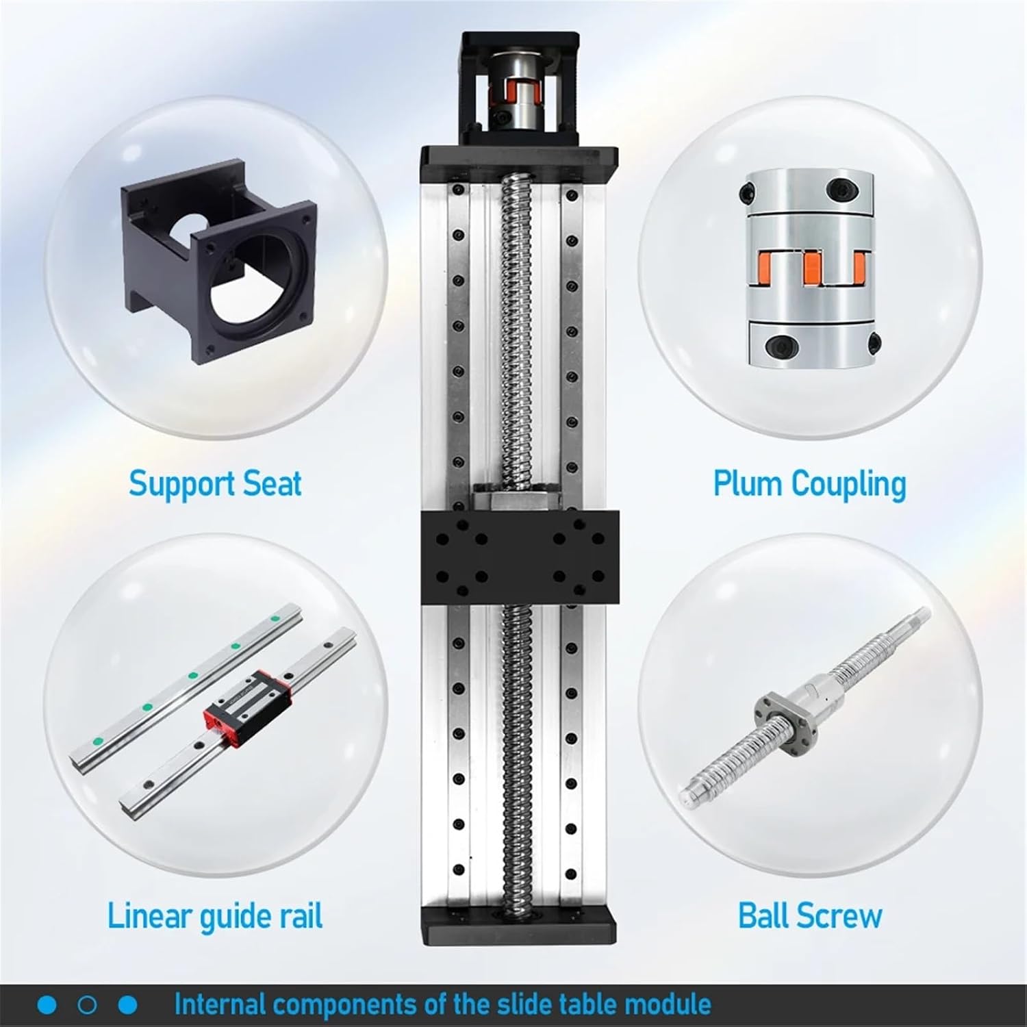 Double Linear Motion Rail Slide Stage 100-1000mm Effective with Ball Screw SFU1605/10 & MGR12 Rail MGN12H Block 1Pcs(SFU1610 for 60 servo,Effective 400mm)