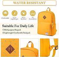 Vista 3 de VASCHY Mochila escolar, mochila ultraligera para hombres y mujeres, mochila para niños, adolescentes, niños y niñas, Amarillo, Mochilas Daypack