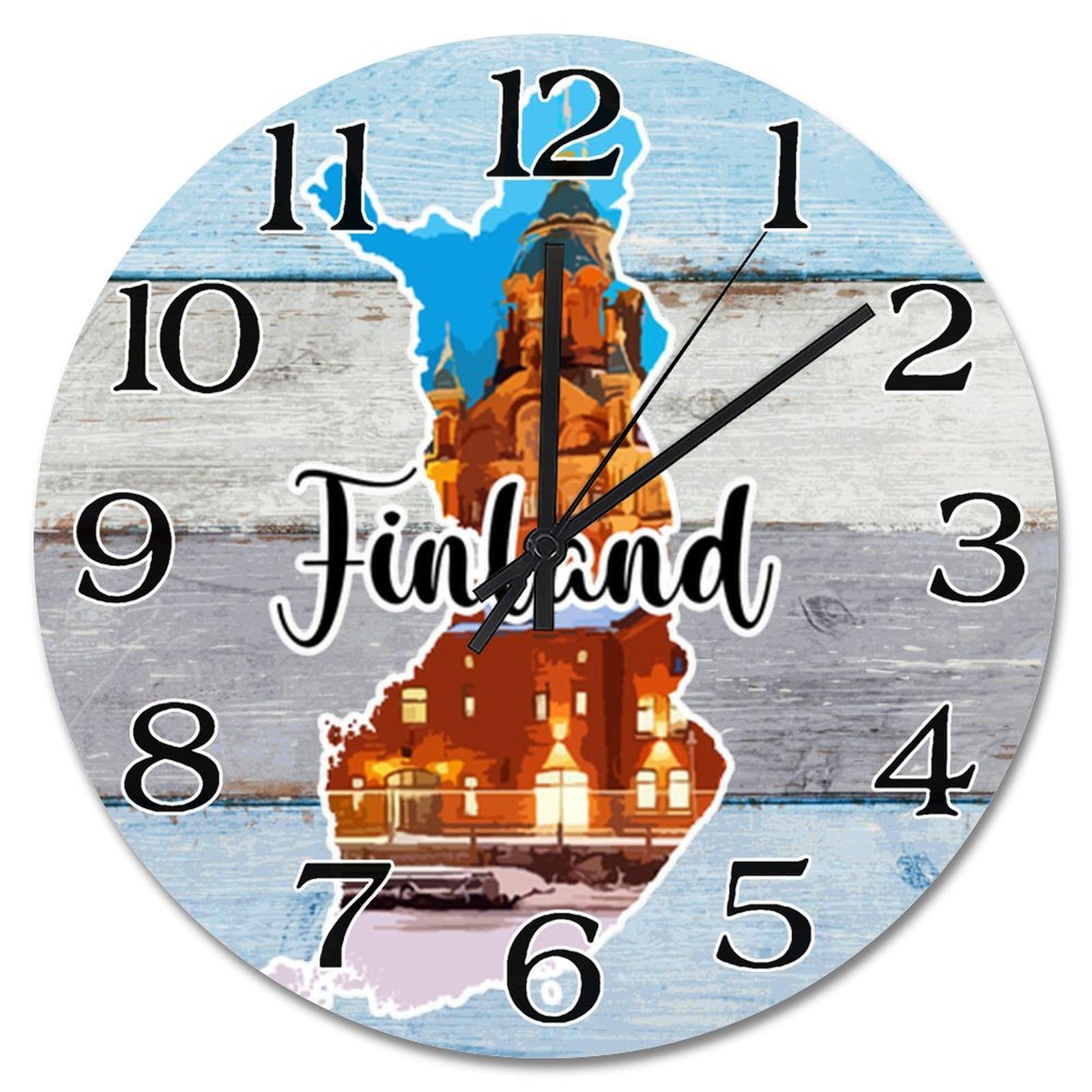 Grande horloge Finlande haut de gamme 30cm design minimaliste