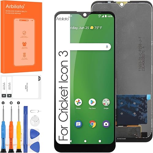 para Cricket Icon 3 Reemplazo de pantalla con herramientas para Cricket Icon 3 6.5 "Pantalla LCD táctil digitalizador Asamblea