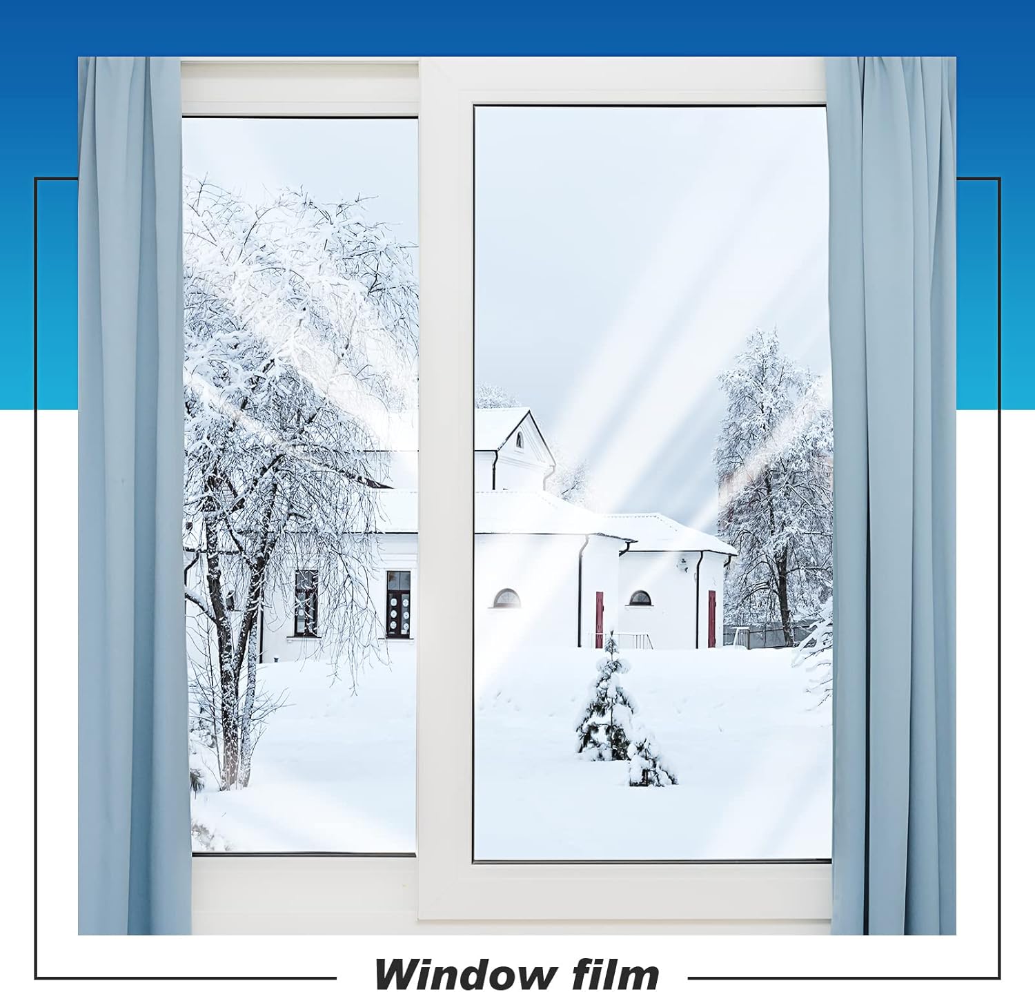 47.2 x 125.98 Inch Window Shrink Wrap Insulation Kit with Double Sided Interior Replacement Tapes, Plastic Window Insulation Window Winterizing Kit for Winter Home Ventilation Windows (6 Pieces) - - 