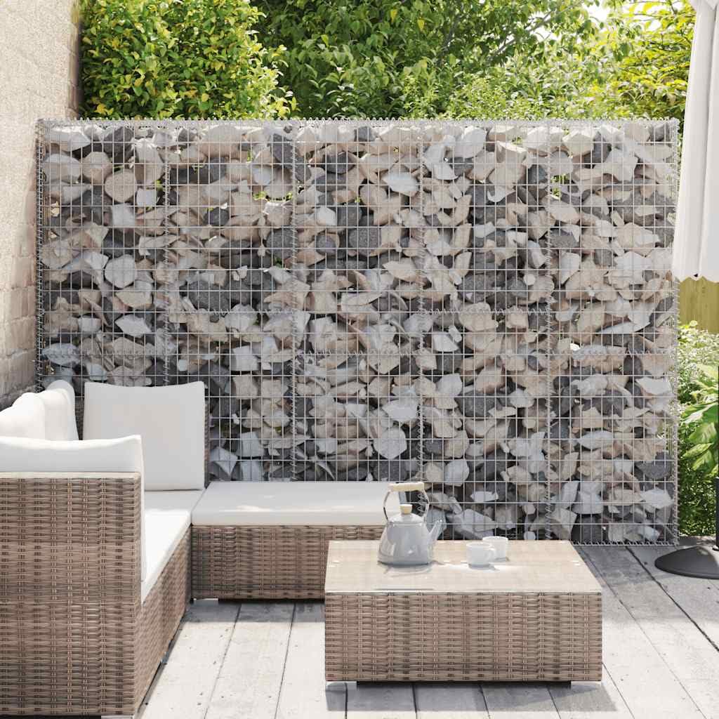 Makastle Mur en Gabion Acier Galvanisé Argenté 300x30x200 cm avec Couvercles, Assemblage Requis
