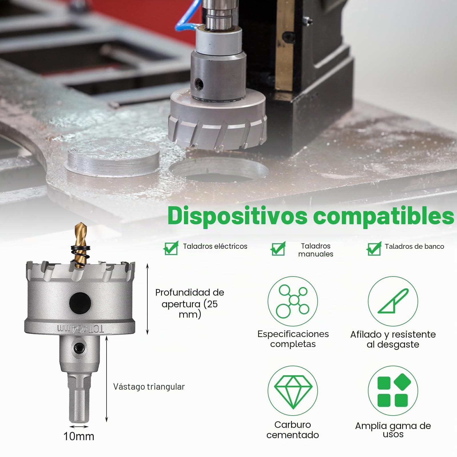 Gueenky 12 Piezas Sierra de Corona para Metal, 14-54mm TCT Broca de Sierra de Agujero con Brocas de Centrar, Sierra Perforadora para Taladro para Acero Inoxidable Madera Aleación de Hierro
