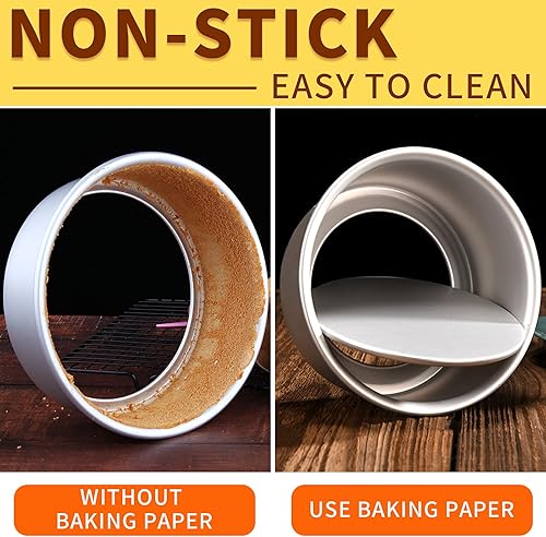 Miniatura 8 de Forro lateral antiadherente para tartas, tiras de papel pergamino para círculos de sartenes de pasteles, bandeja de hojas de utensilios para