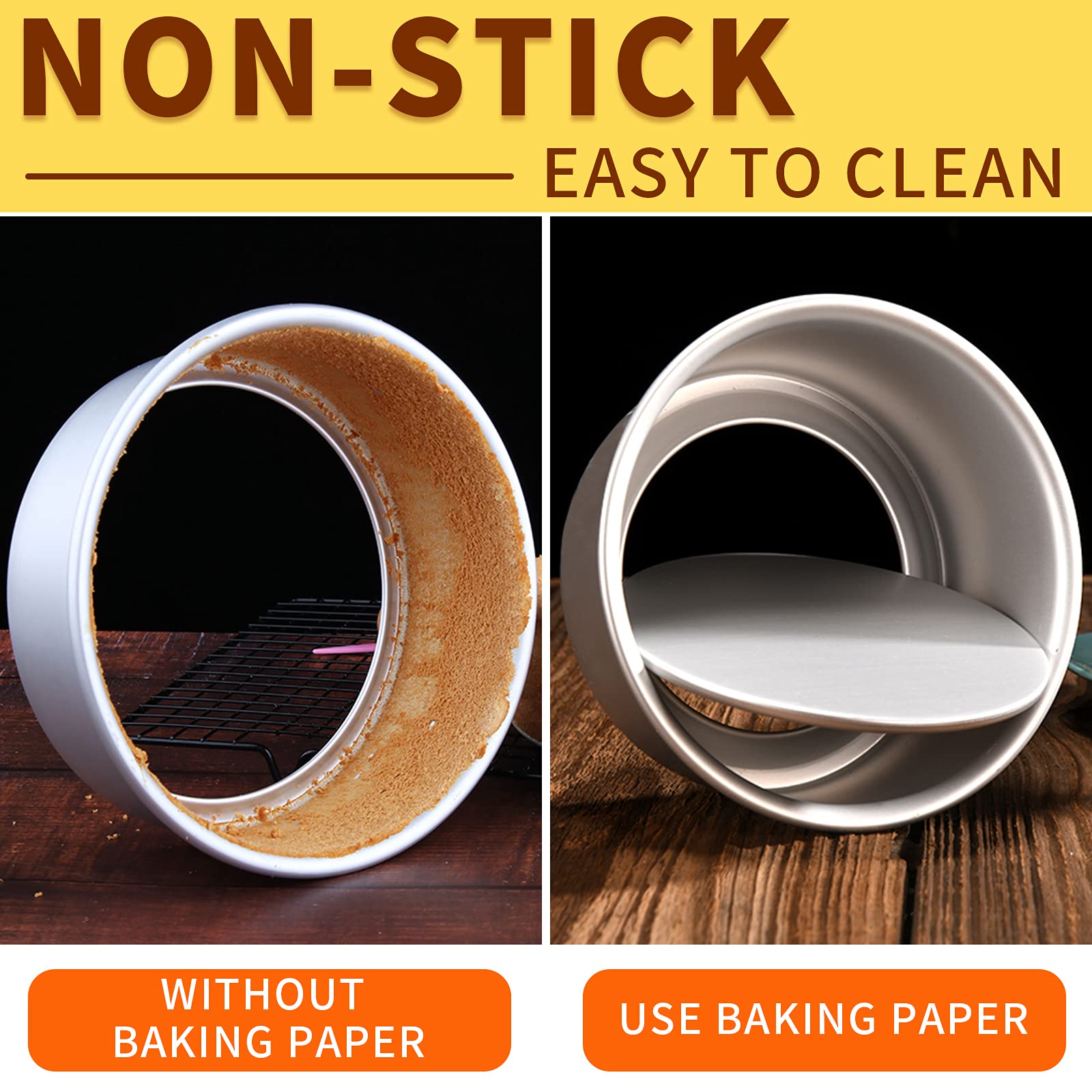 Forro lateral antiadherente para tartas, tiras de papel pergamino para círculos de moldes de pasteles, bandeja de utensilios para hornear, molde desmontable, rollo de papel de hornear precortado de
