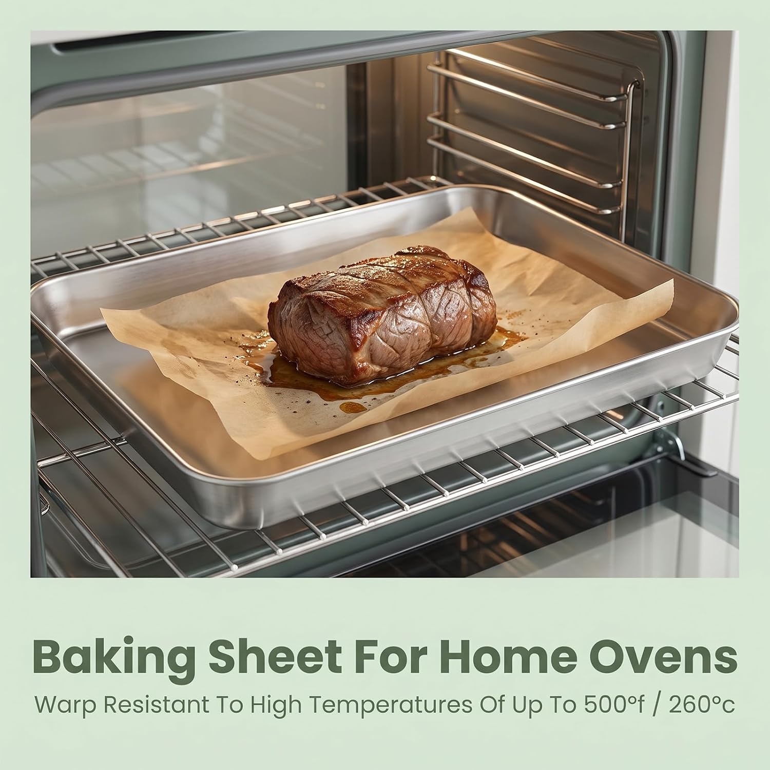 6 Pcs Metal Baking Sheet Pans for Oven, 10 X 8 X 1 Inch Metal Tray