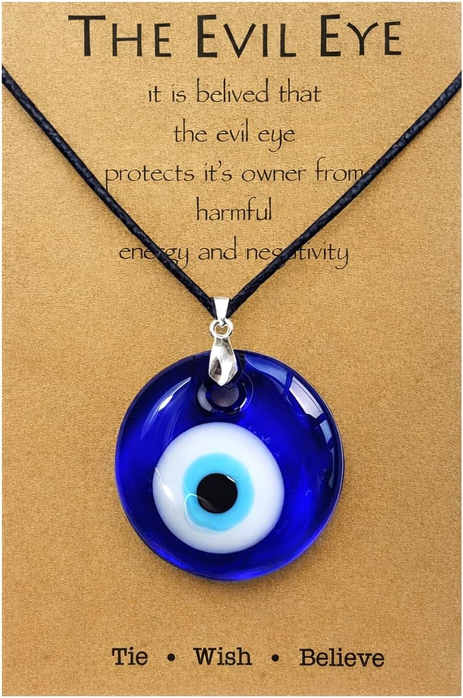 Long tiantian Evil Eye Necklace for Women Evil Eye Pendant Necklace Leather Rope Glass Inspirational Jewelry Birthday Gifts