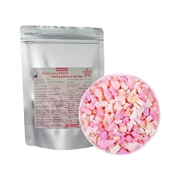 WEIJUEJIYI Freeze Dried Diced Peach 100g 3.52oz 100% Natural Dehydrated Peach,Cake Decoration Ingredients, Vegetarian, No Additives, Dried Fruit