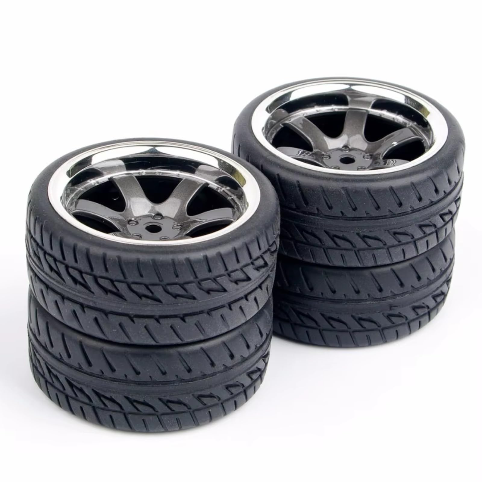 RC Pneumatici Ruote per 1:10 4 Pezzi/Set di Pneumatici in Gomma Cerchi da 12 Mm Esagonali RC per Auto da per Strada Parti di Ricambio Accessori di Aggiornamento