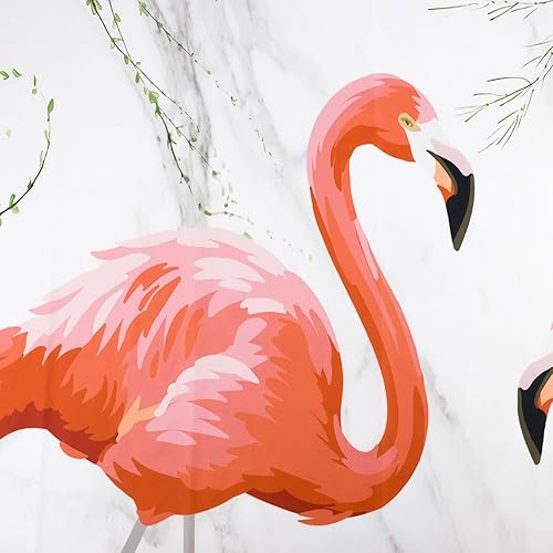 Miniatura 5 de EOBTAIN Cortina de ducha de hojas tropicales para baño, diseño de monstera rosa flamenco verde con mariposa sobre mármol gris y blanco, con ganchos,