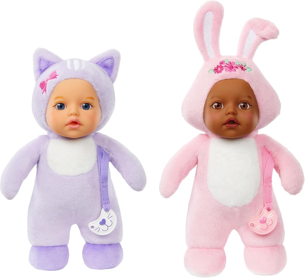 Baby Born Cozy Cuties Soft Baby Doll- Cat & Bunny 2-Pack, Plush Baby Doll for Newborn Babies Ages 0 & Up