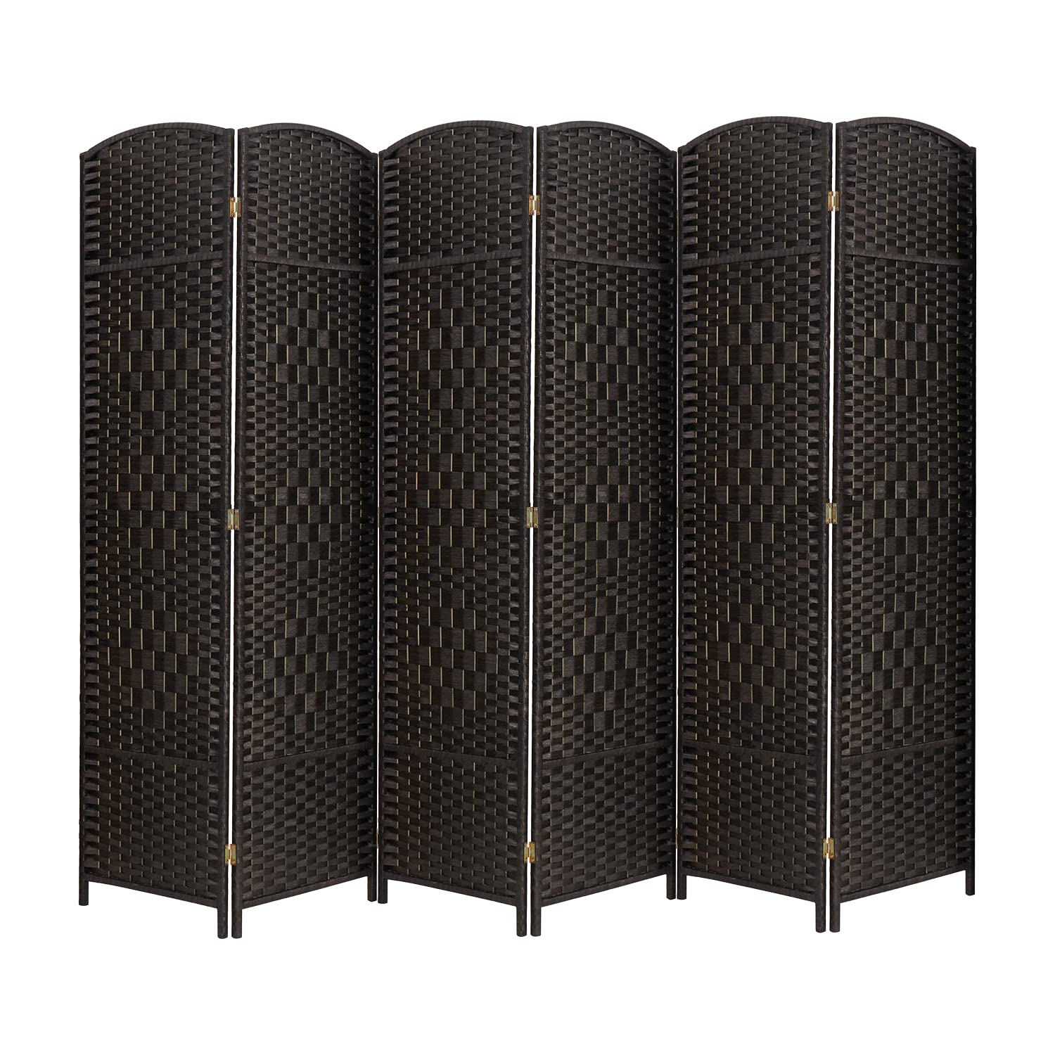 Room dividers 6 ft.Excited Wrok Tall Folding Privacy Screen, Tall Extra Wide Partition Foldable Panel Wall Divider (Coffee, 6-Panel)