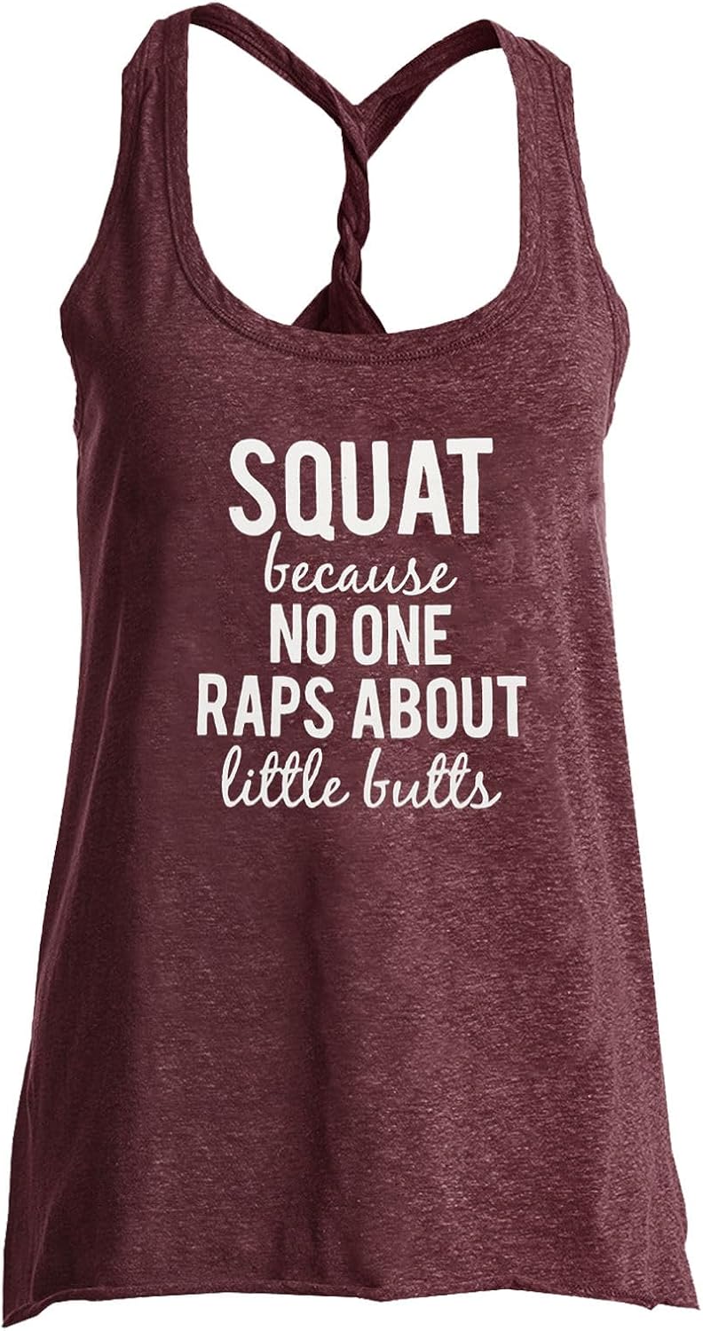 IRISGOD Womens Workout Tank Tops Summer Graphic Twisted Back Sleeveless Tops Athletic Gym Shirts