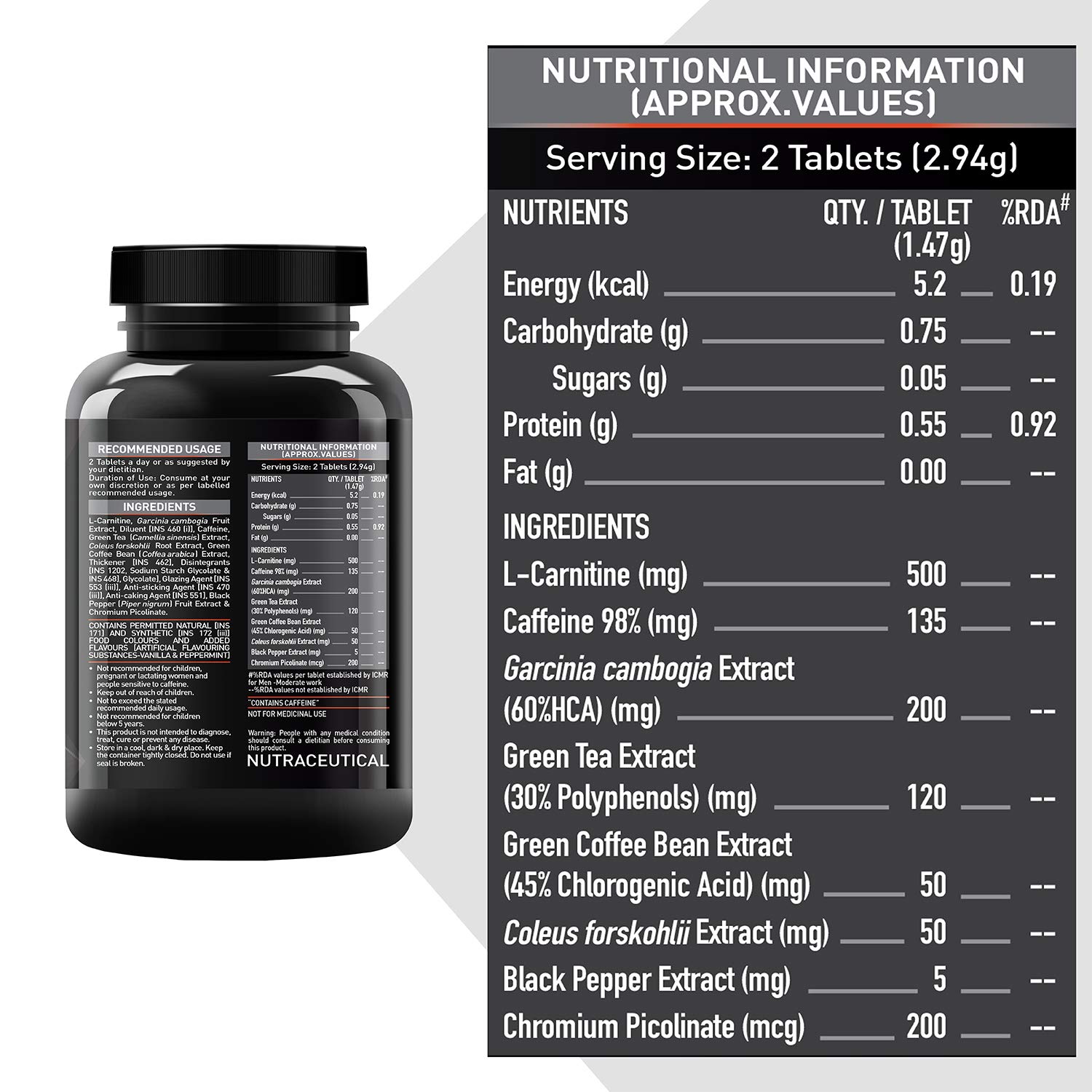 MuscleBlaze MBBurner PRO, L Carnitine, Garcinia Cambogia, Caffeine