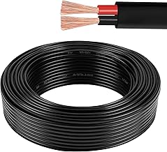 AOHEWEI 2×1.0mm² Flat Cable Double 2 Core Copper Electrical Wire 5V 12V 24V 60V Car Boat Cable Red/Black Thin Wall 5/10/20/50m