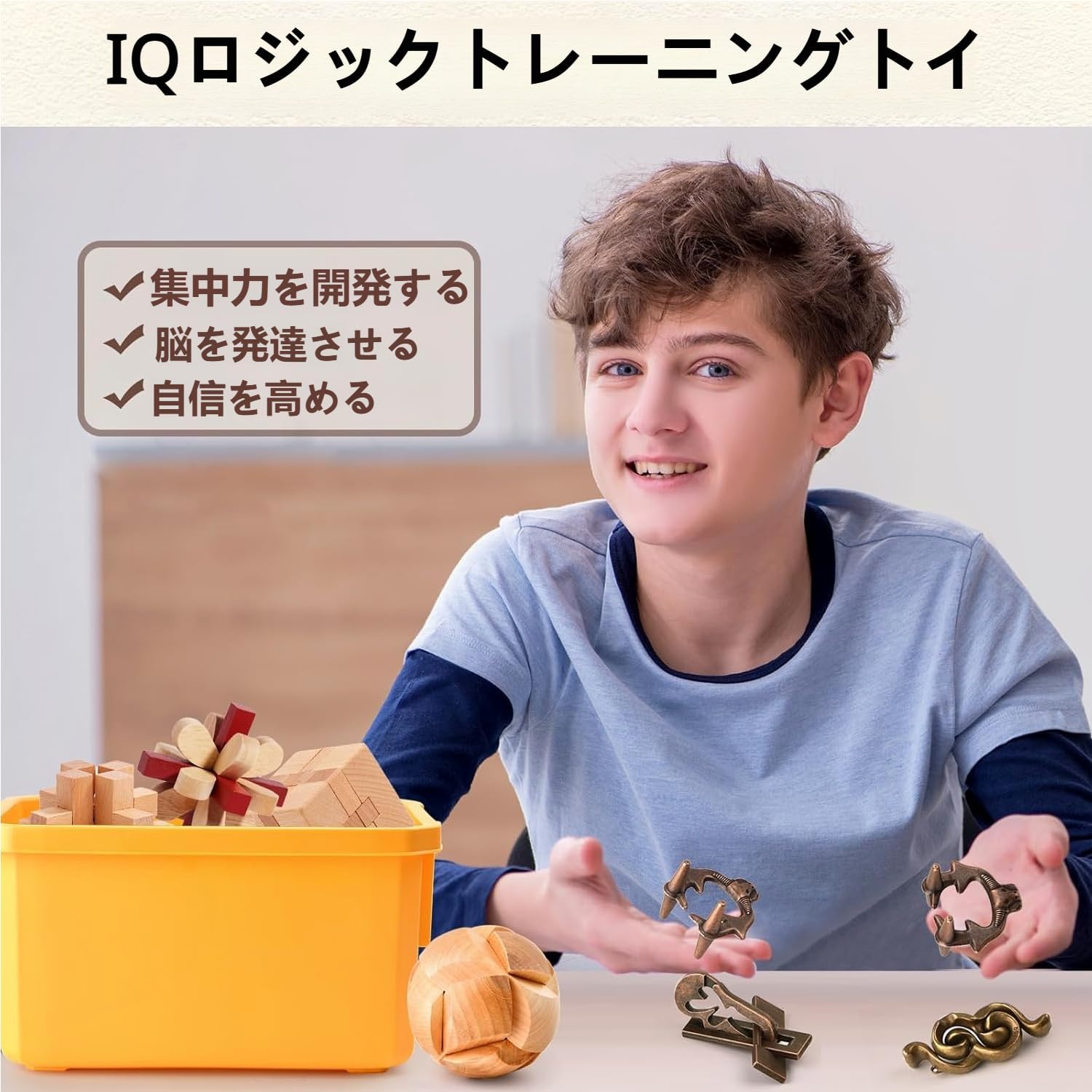 Tplook知恵の輪 知恵おもちゃ 16点セット 難易度6～2 リングパズル 知恵玩具 大人 子供 謎解き 暇つぶしグッズ 立体パズ